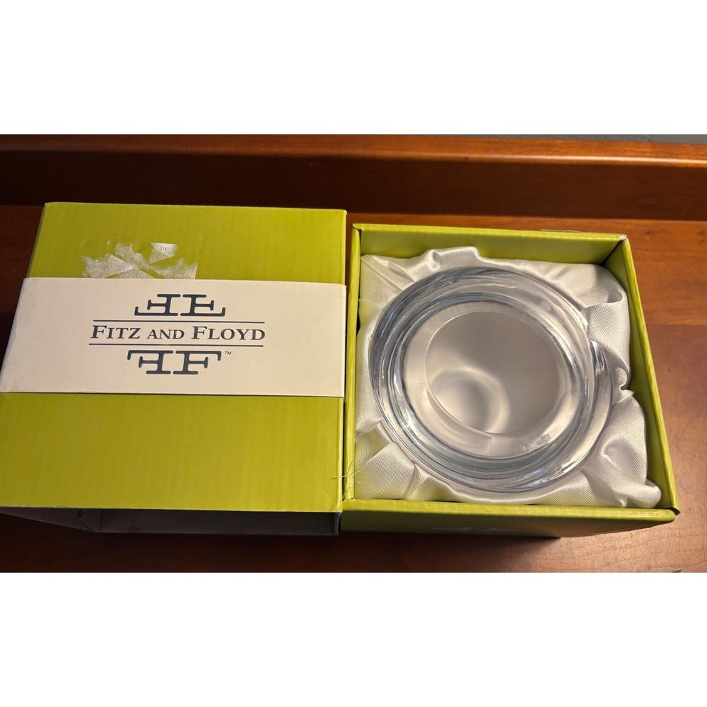 Fitz and Floyd glass candle‎ holder